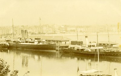 View of Steamships in Weymouth Harbour by Unknown